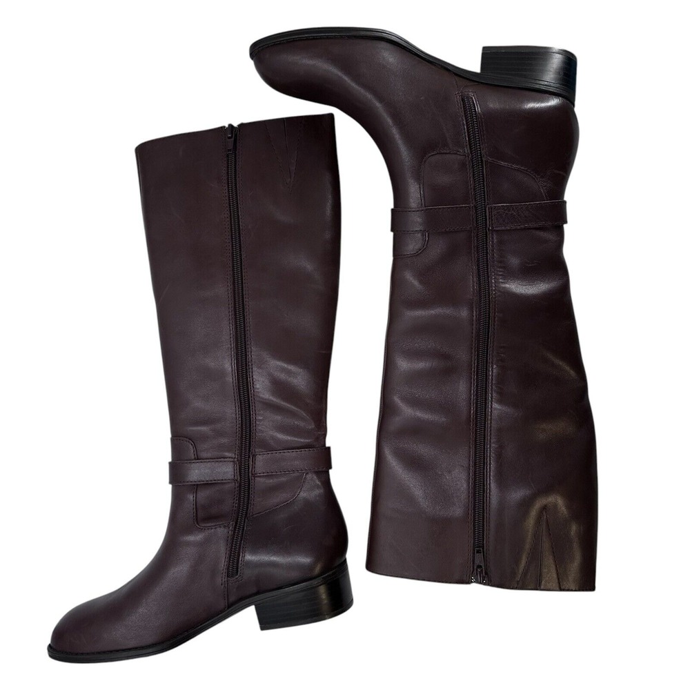 Lauren Ralph Lauren Women's Tall Riding Boots Size 6.5 B Brown Leather Monica - Picture 7 of 12
